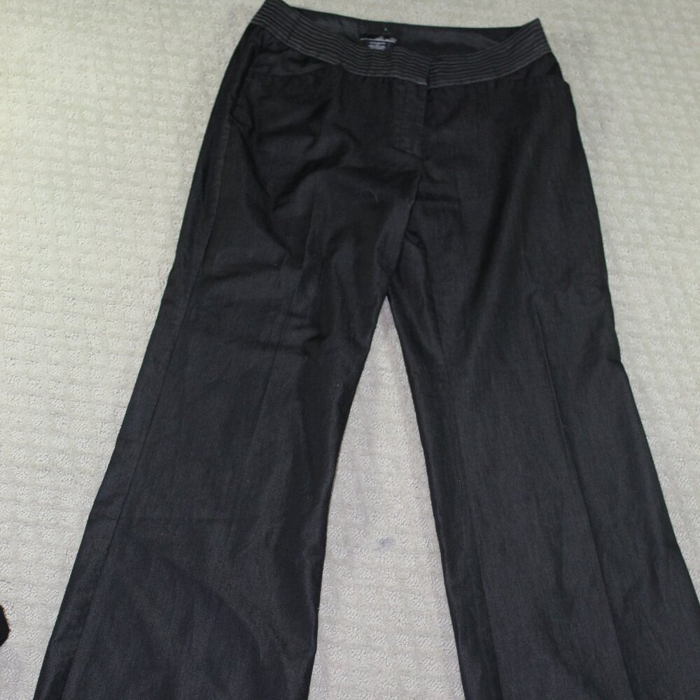 Willi Smith Women's Sz 12 Black Wide Leg Mid Rise Pants EUC